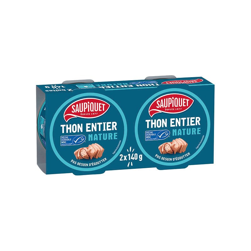 Thon entier nature MSC 2x140g