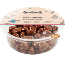 Raisins secs enrobés de chocolat au lait 130g